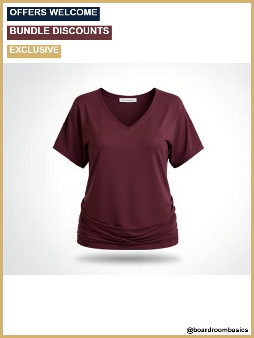V Neck Dolman Sleeve Side Ruched Maternity Tunic Blouse